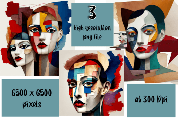 Download Harmony in Contrast: a Cubist Rendezvous - Premium Resources