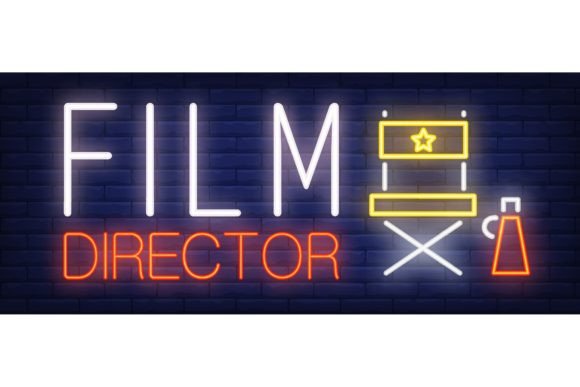 Download Film Director Neon Sign. Director Chair - Film Collection