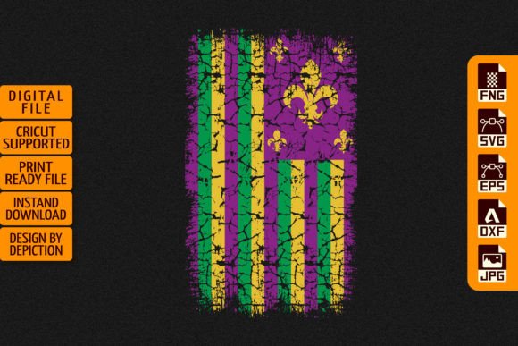 Download Mardi Gras Flag T-Shirt Print Template - Premium Resources