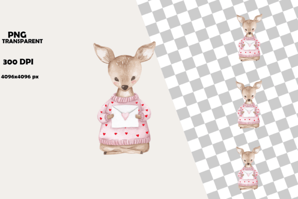 Download Cute Fawn Valentine Love Letter Clipart - Love letter clipart Collection
