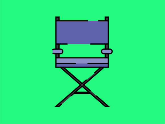 Download Icon Film Director Chair Striped Line - Film Collection